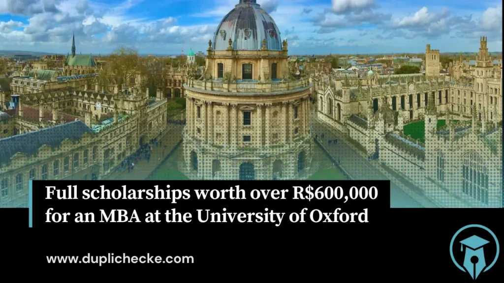 Full scholarships worth over R 600,000 for an MBA at the University of Oxford